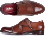 Double brown monk strap men shoes designer dress shoe for men Wholesale Men Casual Dress Shoes