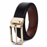 Hot selling 2024 fashionable double sided automatic buckle genuine leather man belt direct from factory