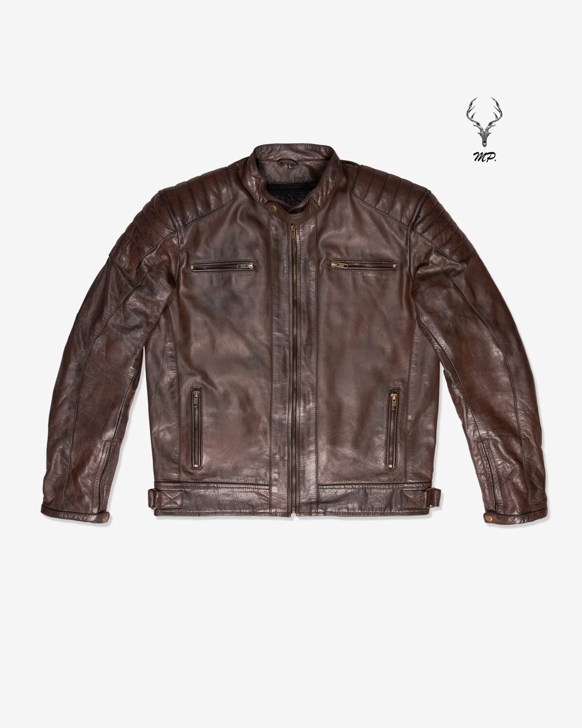 MP Midnight Motova Full Grain Distressed Motorbike Leather Jacket for Racers & Riders - Image 6