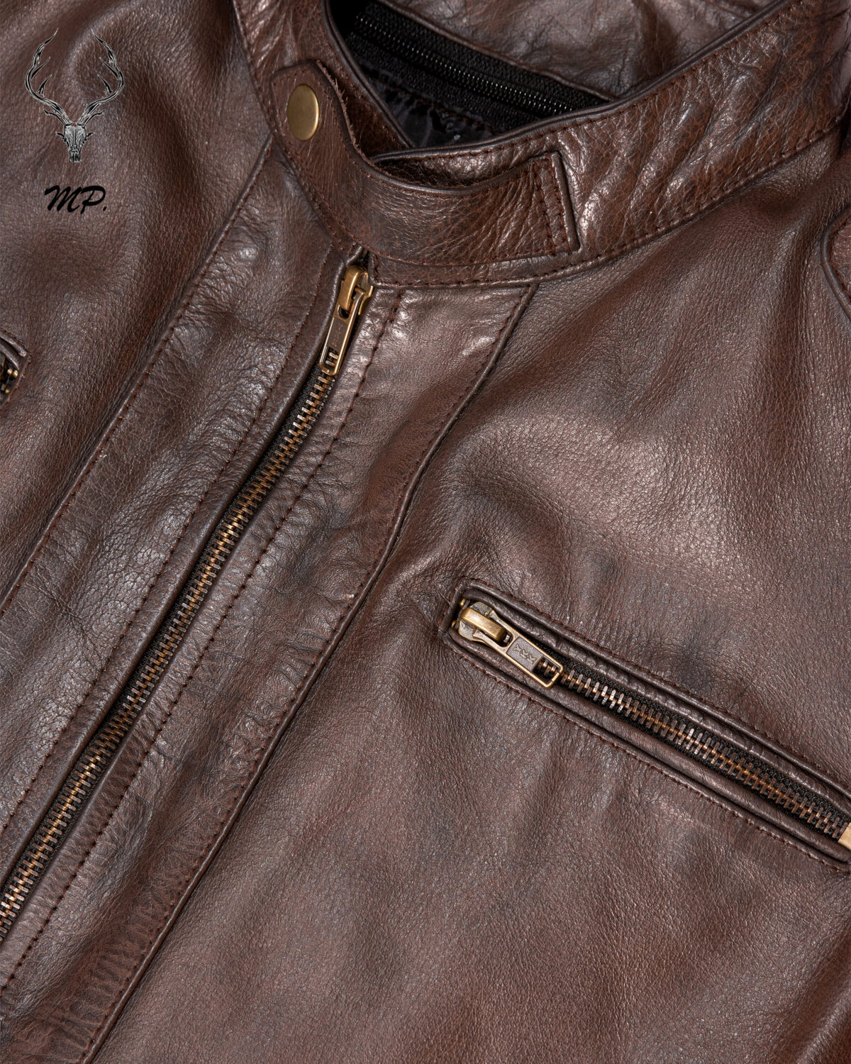 MP Midnight Motova Full Grain Distressed Motorbike Leather Jacket for Racers & Riders - Image 7