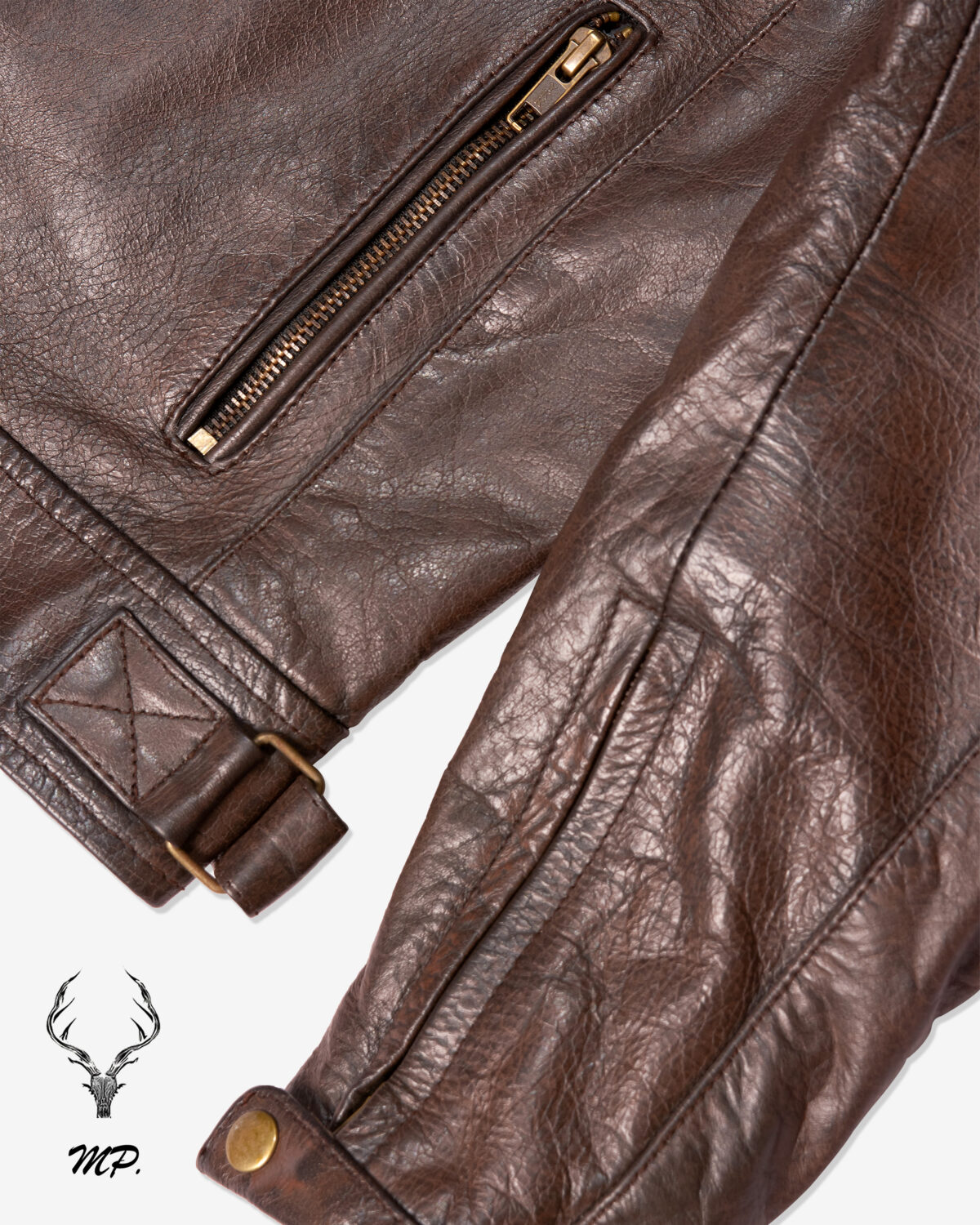 MP Midnight Motova Full Grain Distressed Motorbike Leather Jacket for Racers & Riders - Image 8