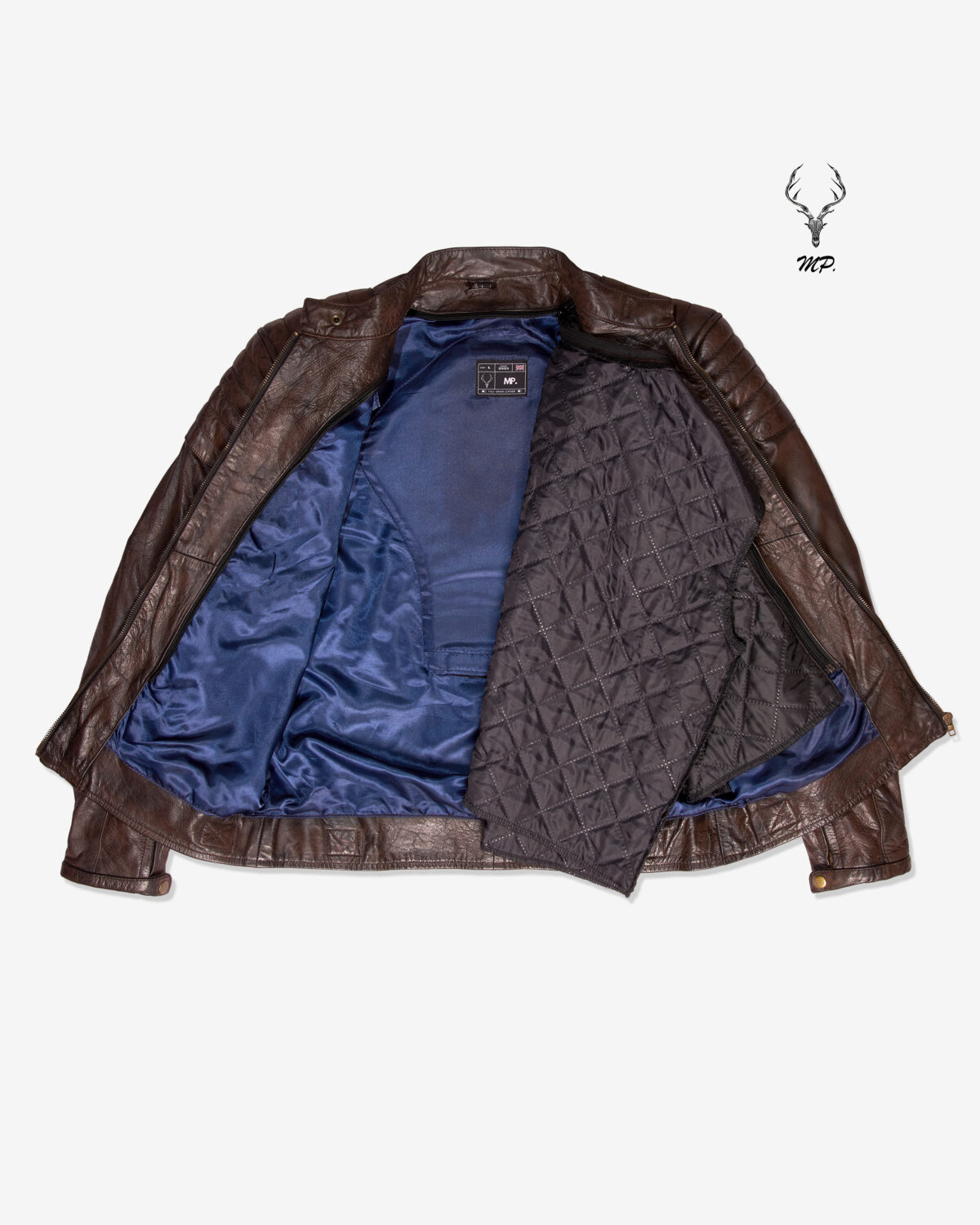 MP Midnight Motova Full Grain Distressed Motorbike Leather Jacket for Racers & Riders - Image 11