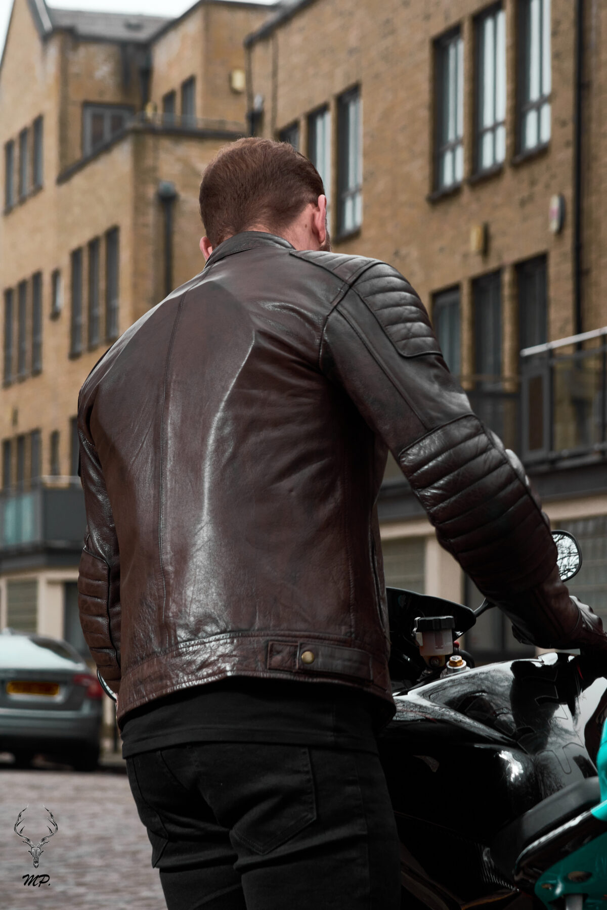 MP Midnight Motova Full Grain Distressed Motorbike Leather Jacket for Racers & Riders - Image 4