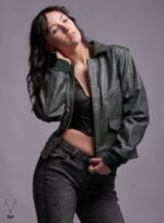 MP Blush Belle Dark Olive Waxed Oiled Leather With Royal Garden Branded Satin Aniline Leather - Image 7